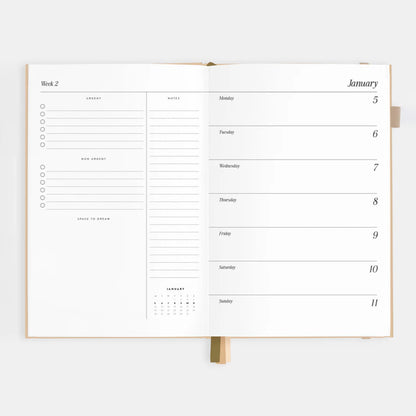 2026 A5 Horizontal Planner | Taupe