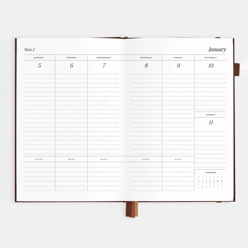 2026 A5 Vertical Planner | Chocolate