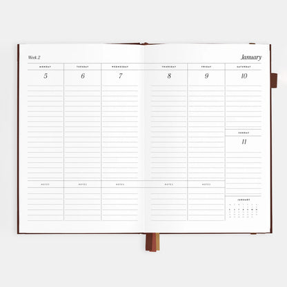 2026 A5 Vertical Planner | Chocolate