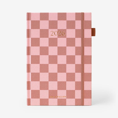 2026 A5 Vertical Planner | Rose Check