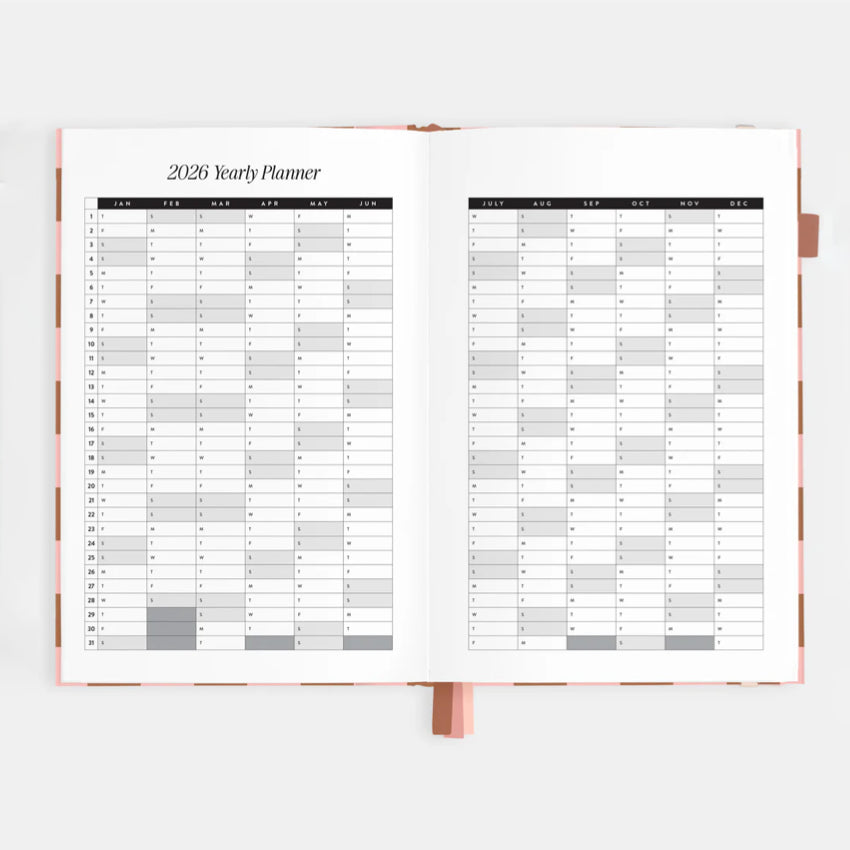 2026 A5 Vertical Planner | Rose Check