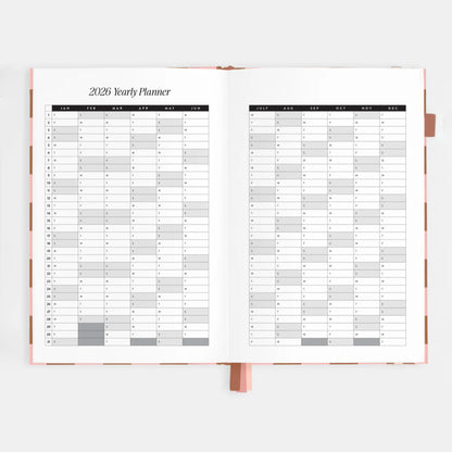 2026 A5 Vertical Planner | Rose Check