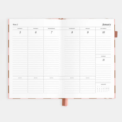 2026 A5 Vertical Planner | Rose Check