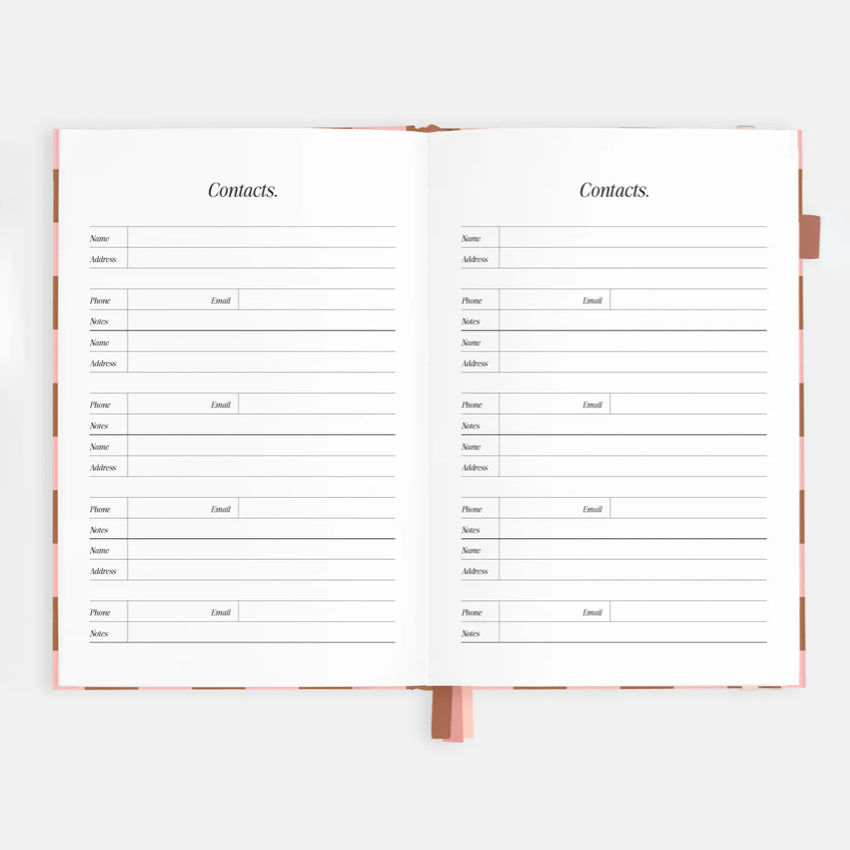 2026 A5 Vertical Planner | Rose Check