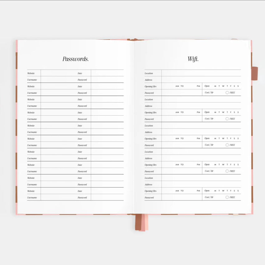 2026 A5 Vertical Planner | Rose Check