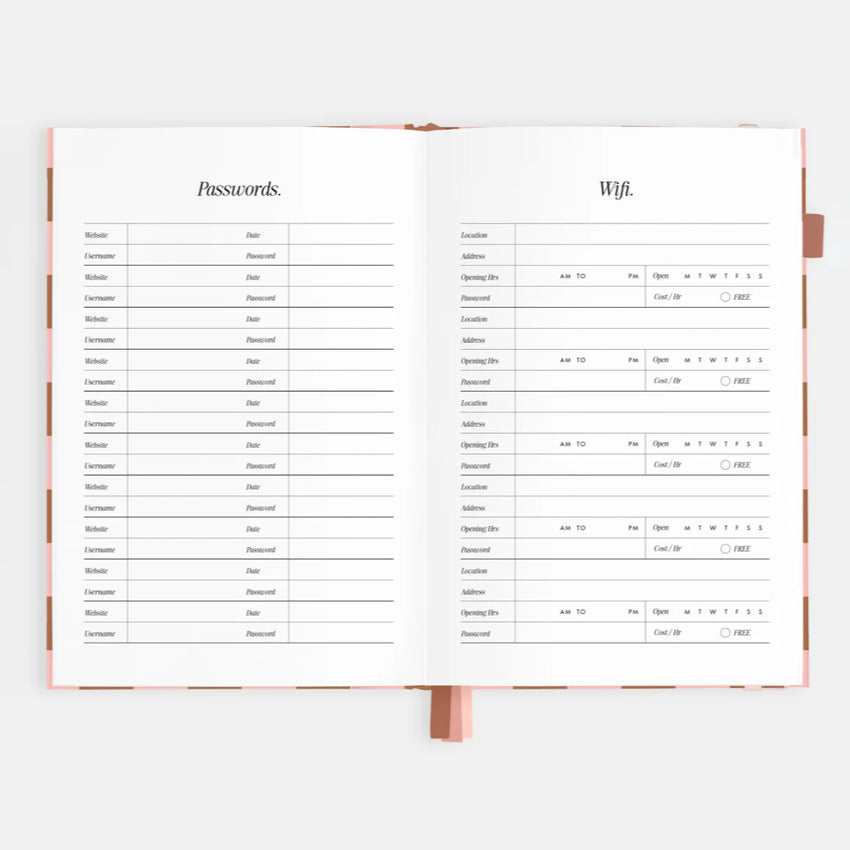 2026 A5 Vertical Planner | Rose Check