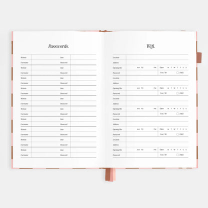 2026 A5 Vertical Planner | Rose Check
