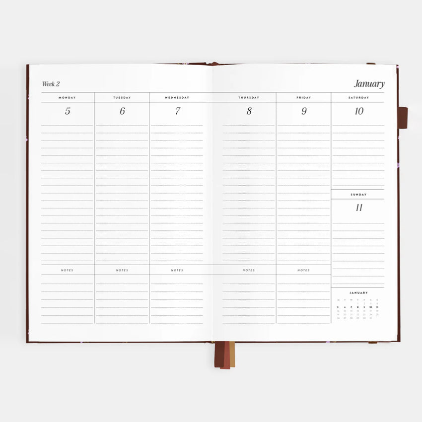 2026 A4 Academic Vertical Planner | Raspberry
