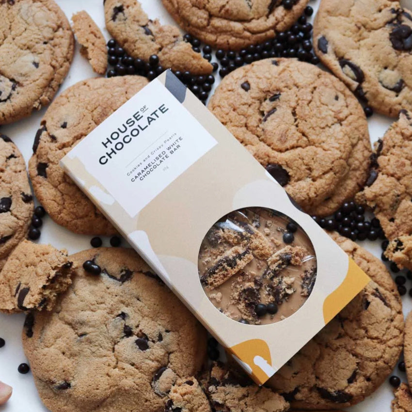 Choc Chip Cookie & Crispy Pearls Caramelised White Chocolate Bar