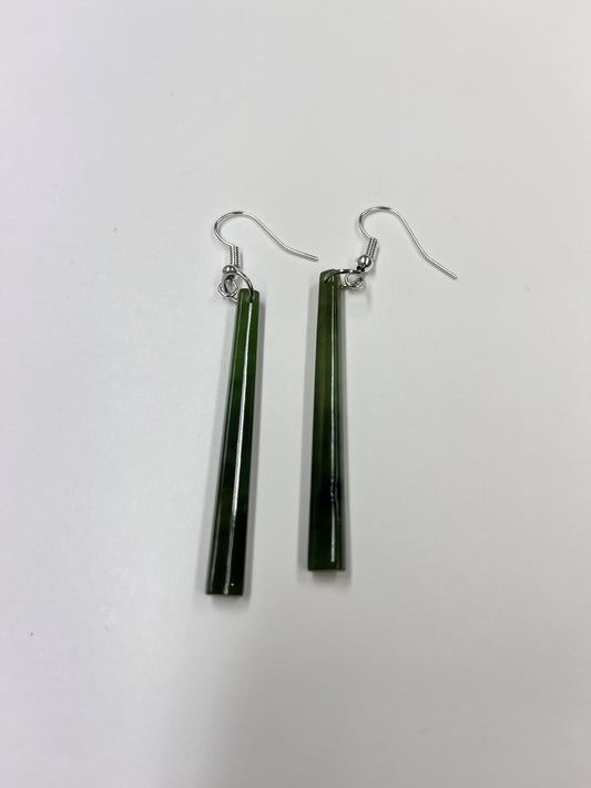 Pounamu Polished Stick Earrings