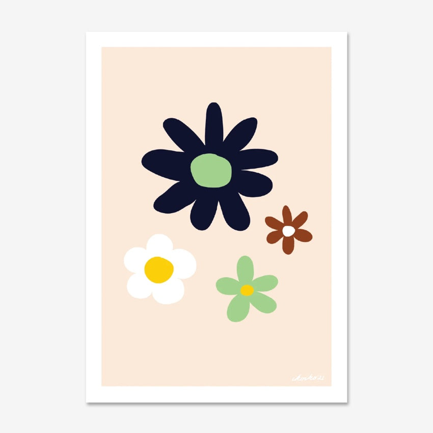 The Iko Iko Solsitce Daisies Mint Art Print 