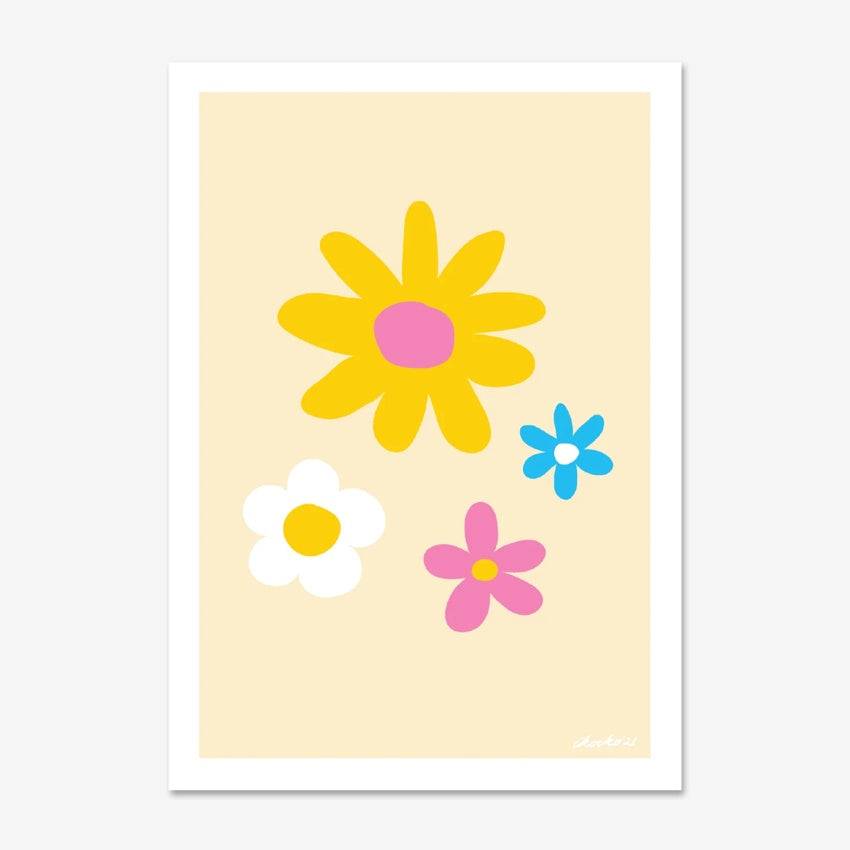 The Iko Iko Solstice Daisies Pink Art Print