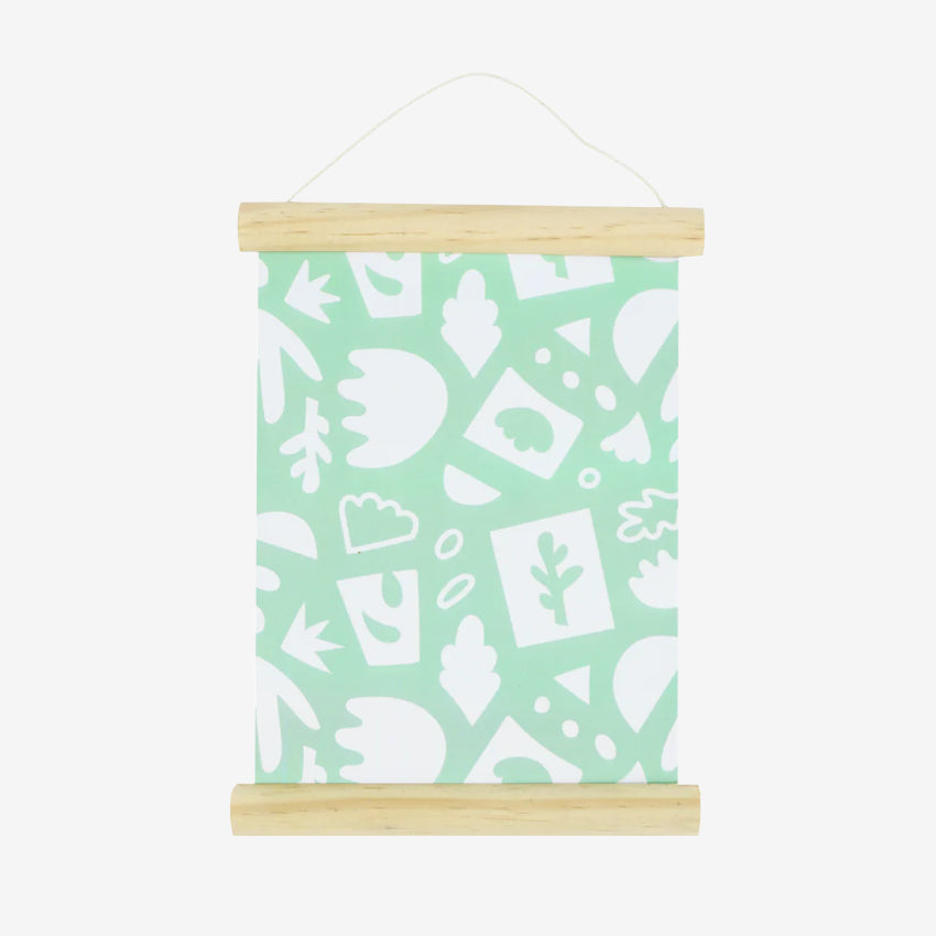 The Iko Iko Wooden Poster Hanger Kit with a poster in it