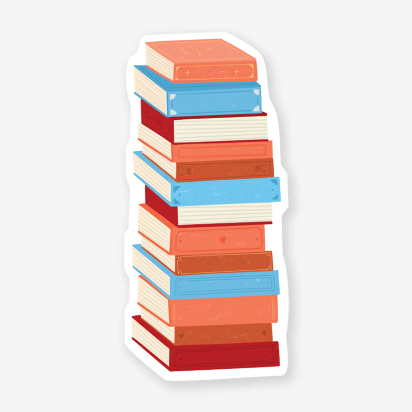 Iko Iko Stack of Books Cut-Out Bookmark on a blank background