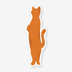 Iko Iko Orange Cat Cut-Out Bookmark on a blank background