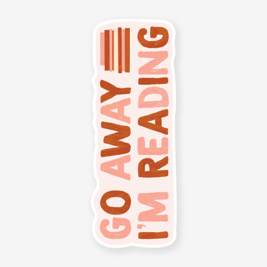 Iko Iko Go Away I'm Reading Cut-Out Bookmark on a blank background