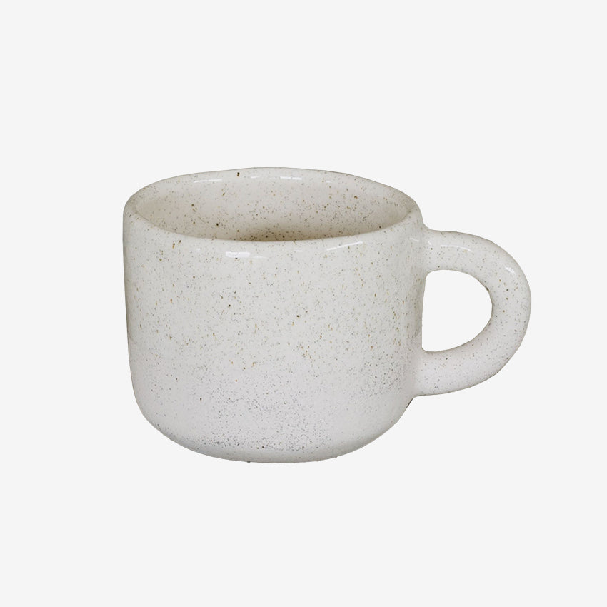 The JS Ceramics Ceramic Mug in Oatmeal on a blank background