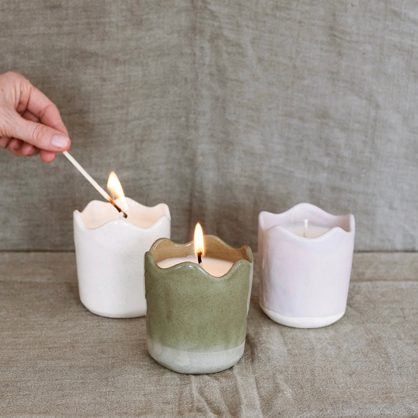 Ceramic Wavy Candle