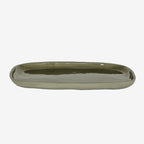 The JS Ceramics Rectangle Platter in Sage Green on a blank background