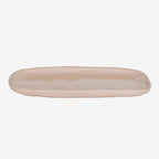 The JS Ceramics Rectangle Platter in Pink Sand on a blank background