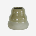 The JS Ceramics Wave Vase in Sage Green on a blank background
