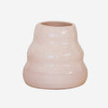 The JS Ceramics Wave Vase in Pink Sand on a blank background
