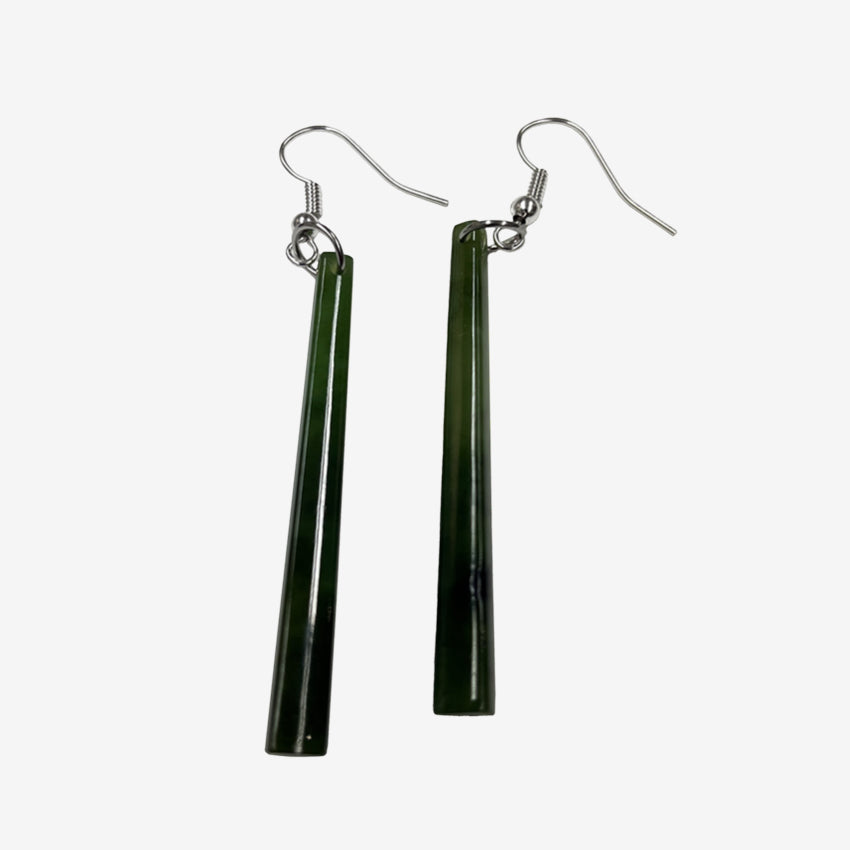 Pounamu Polished Stick Earrings