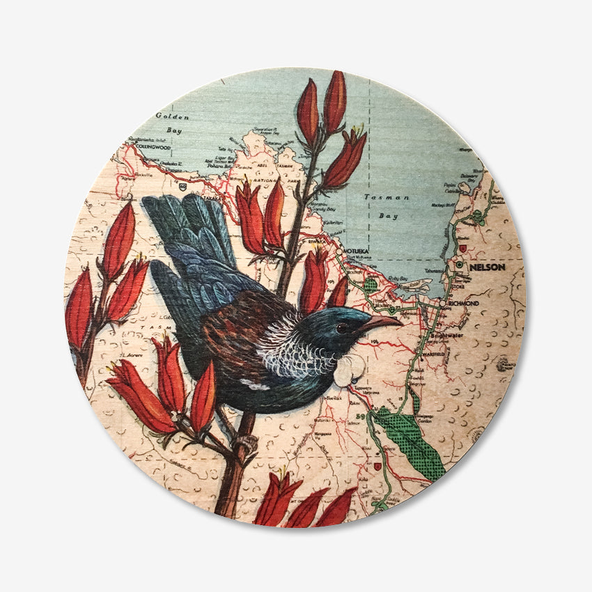 The Justine Hawksworth South Island Tui Round Ply Wall Art