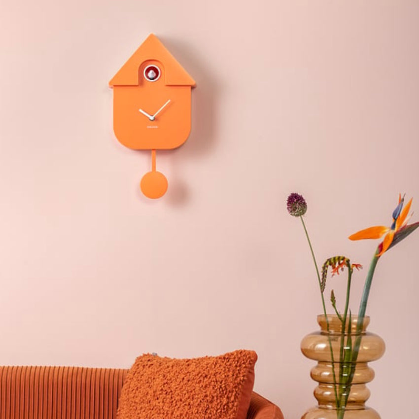 Modern Cuckoo Clock | Bright Orange