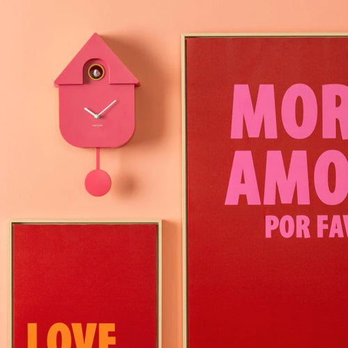 Modern Cuckoo Clock | Bright Pink