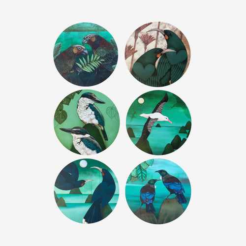 Placemats Set of 6 | Birds of New Zealand