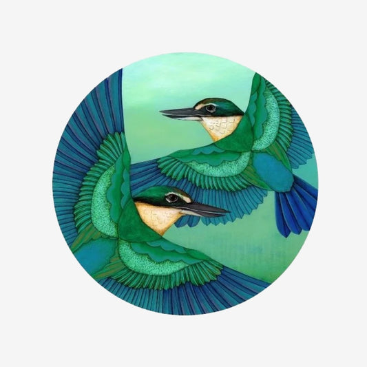 The Kathryn Furniss Sacred Coaster on a grey background