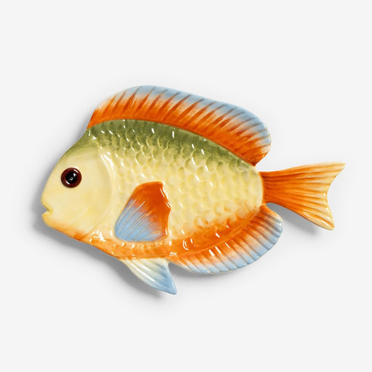 The &Klevering Rainbow Fish Plate on a blank background