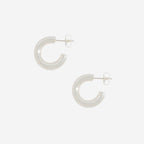 The La Tribe Classic Hoops in Silver on a blank background