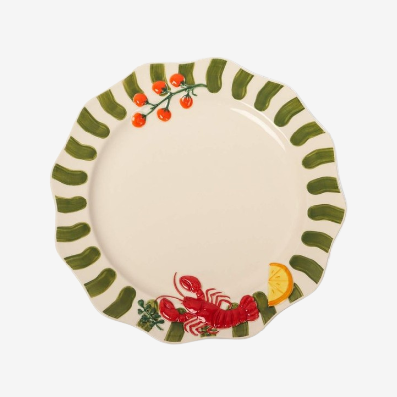 Stoneware Dinner Plate | Lobster