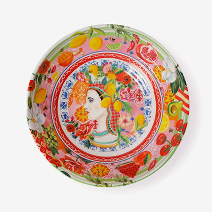 The La La Land Italian Summer Melamine Salad Bowl on a blank background