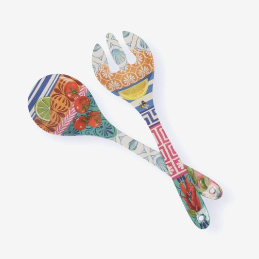 Melamine Salad Servers | Mediterranean Summer