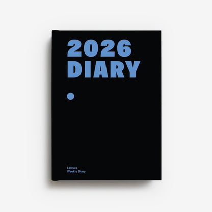 The Lettuce 2026 Weekly Diary in Midnight on a grey background
