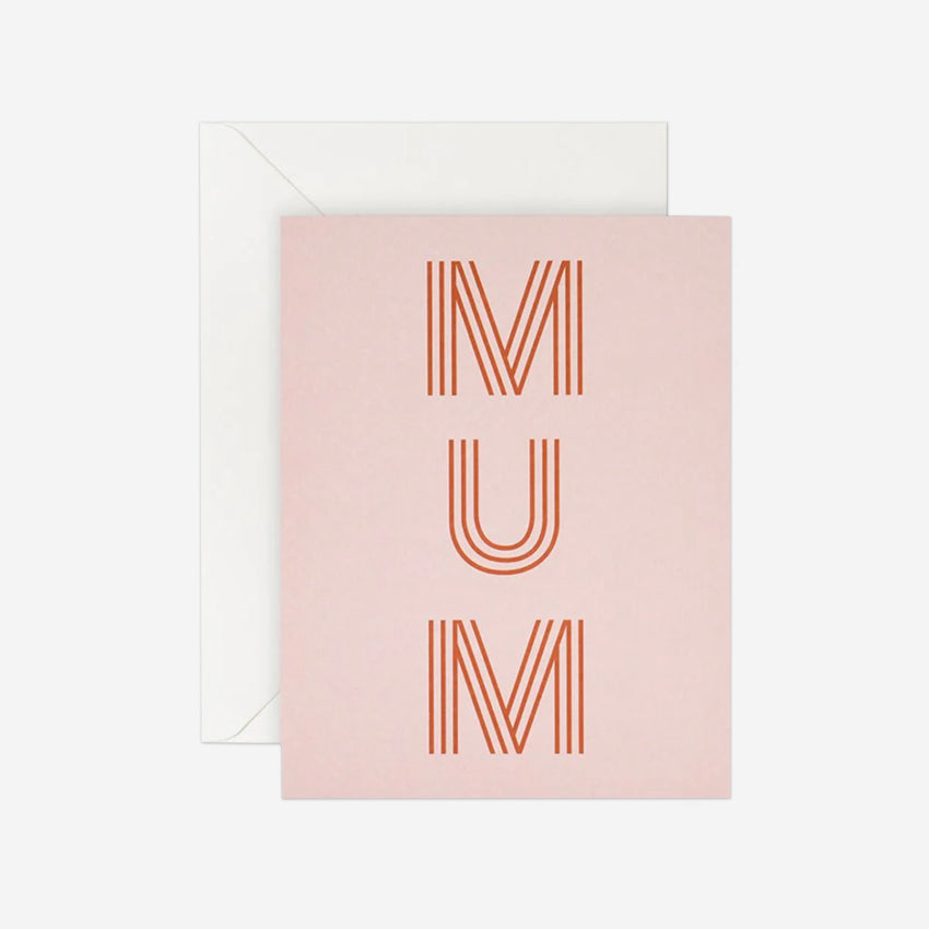 The Lettuce Mum Stripes Gift Card with white envelope on a blank background