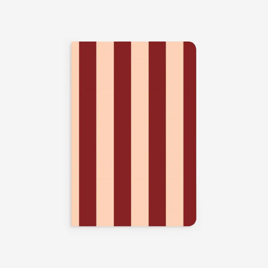 Notebook | Peach + Burgundy Bold Stripe