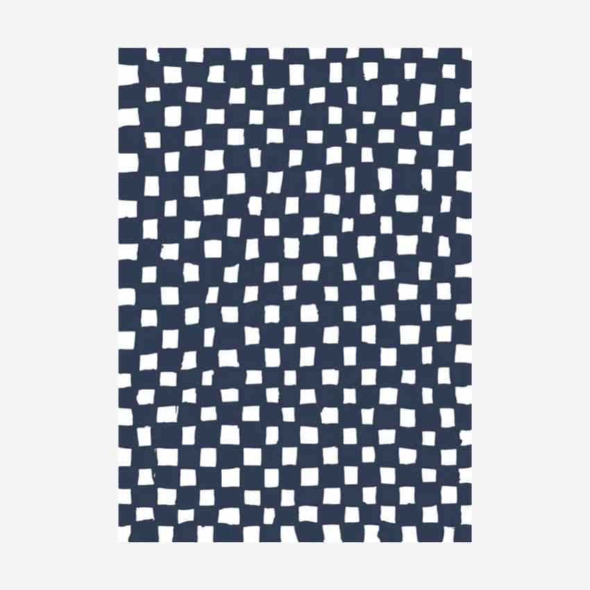 The Lettuce Linen Tea Towel in Hand-drawn Checkers on a blank background