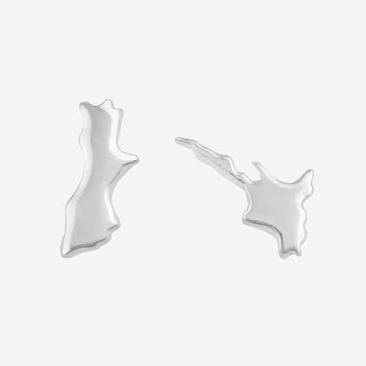 Little Taonga NZ Map Earrings in Silver