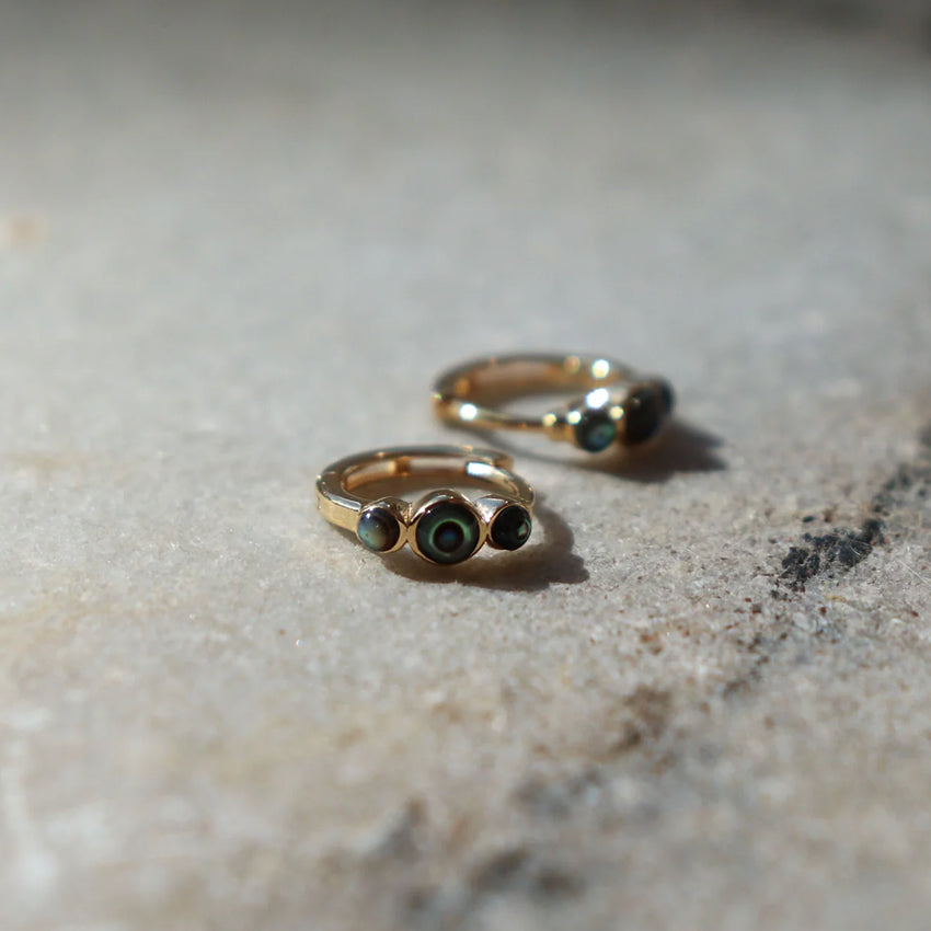 Little Taonga Paua Huggies in Gold