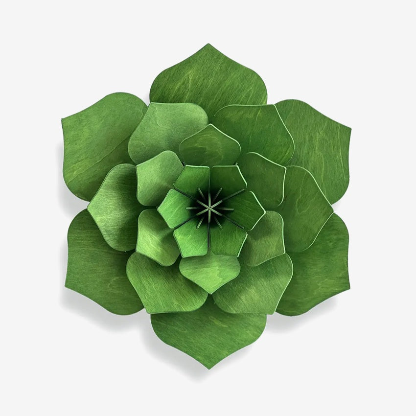3D Wooden Decor Flower | Forest Green