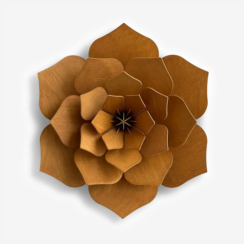 The Lovi 3D Flower Decor in Cinnamon on a blank background