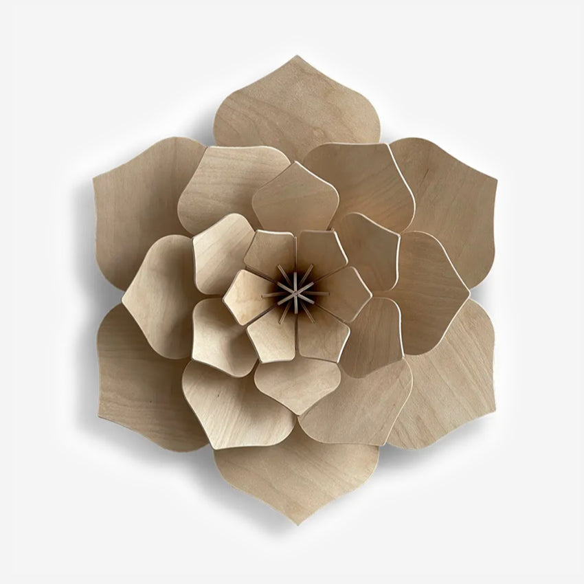 The Lovi 3D Flower Decor in Natural on a blank background