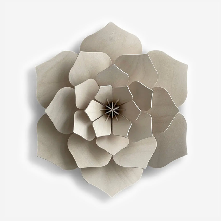 The Lovi 3D Flower Decor in White on a blank background 