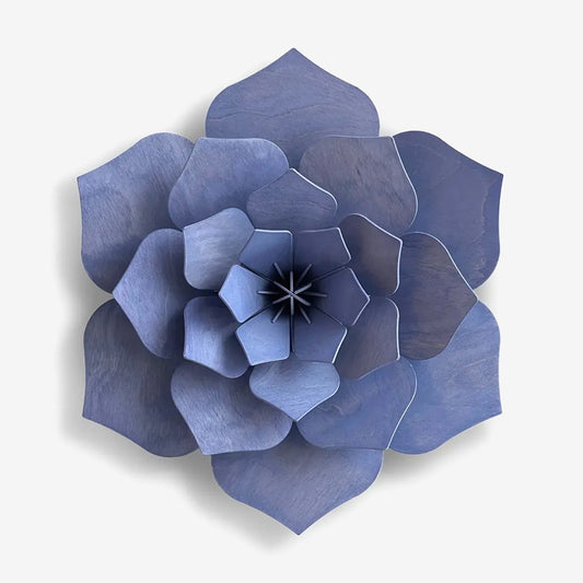 3D Wooden Decor Flower | Lavender Blue