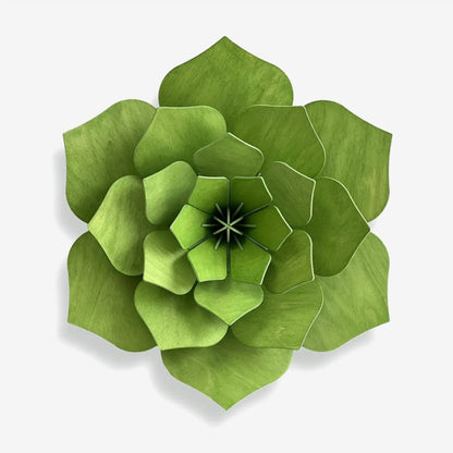 The Lovi 3D Flower Decor in Green on a blank background