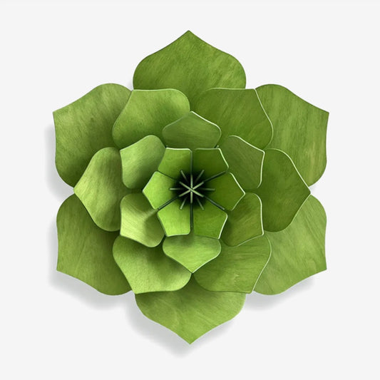 3D Wooden Decor Flower | Light Green